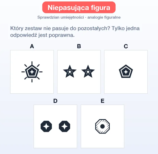 Przykładowe zadanie: niepasująca figura